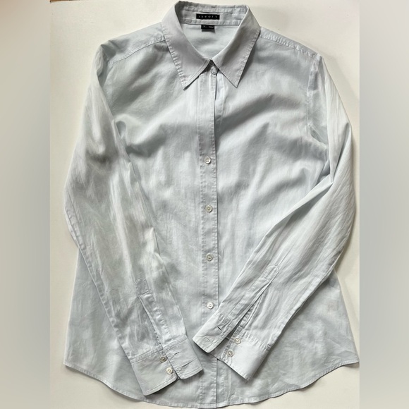 Theory pale blue superfine cotton lawn button down shirt. Size L - Picture 1 of 8